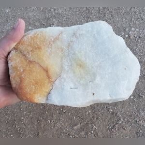4 lb Orange White Quartz Rough Raw Slab